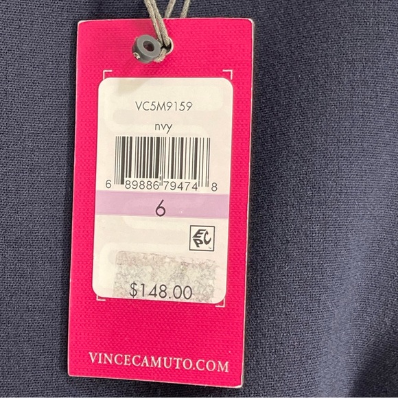 NWT Vince Camuto Crepe A-Line Dress  Navy Blue Size 6 - Picture 9 of 11